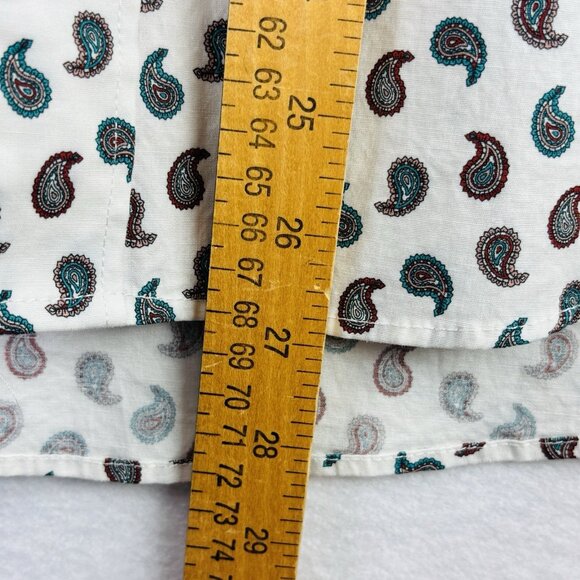 Tayion by Montee Holand Mens Sz XL Paisley Long Sleeve Button Up White Shirt - Picture 7 of 8